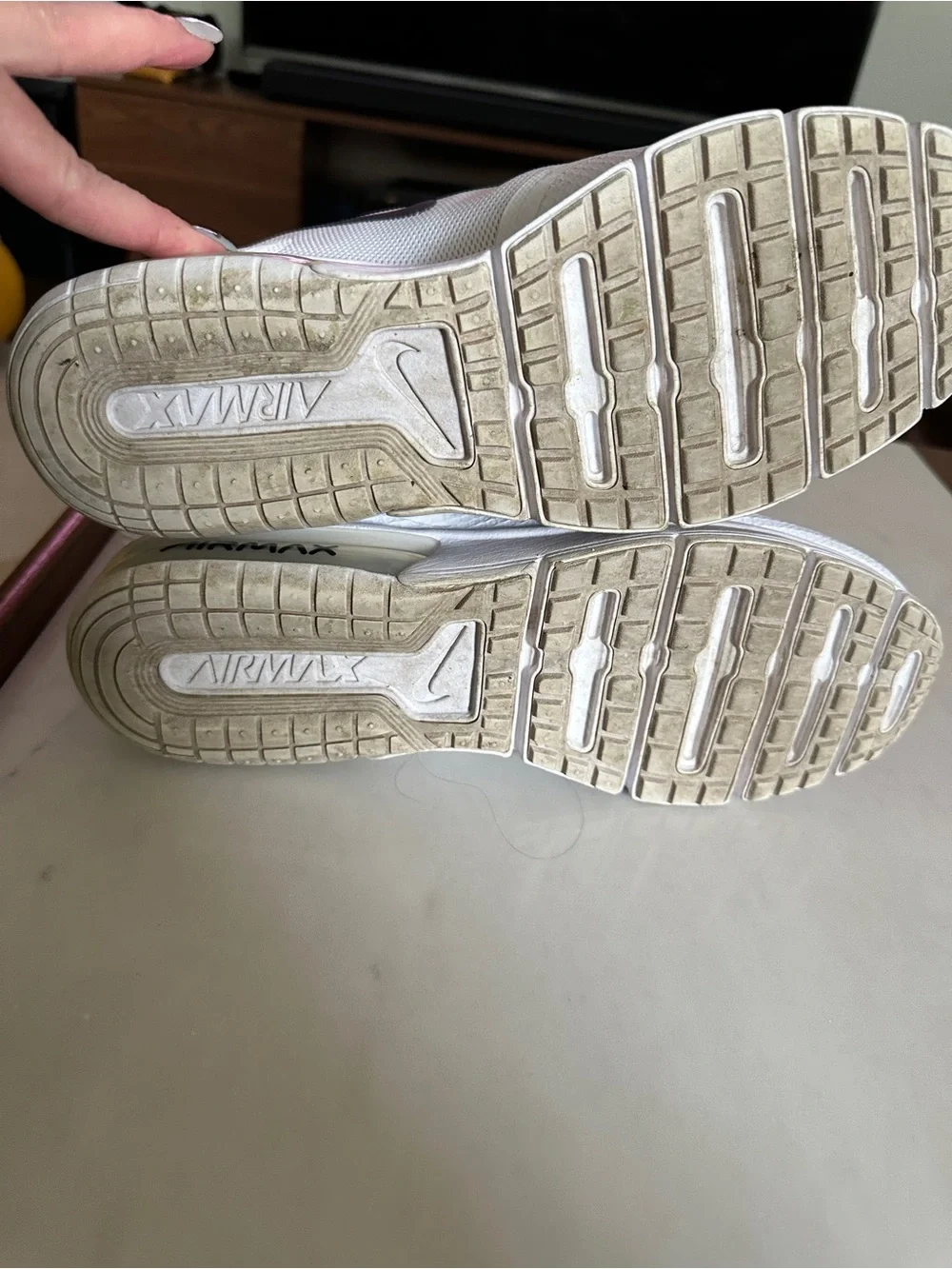 Nike Women’s White Air Max Low-Top Sneakers with Black Swoosh